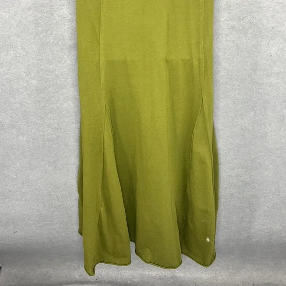 Free People FB Beach Maxi Dress Womens Sz L Green Puff Sleeve Brentwood Flowy - Picture 9 of 13